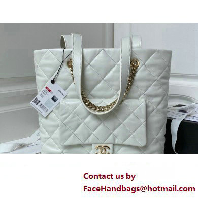 Chanel Calfskin Shopping Tote Bag AS4359 White 2023