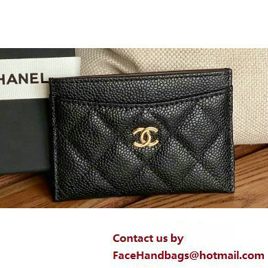 Chanel Classic Card Holder AP0213 in Grained Calfskin Black/Gold - Click Image to Close