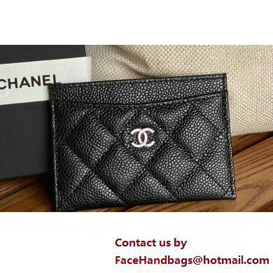 Chanel Classic Card Holder AP0213 in Grained Calfskin Black/Silver