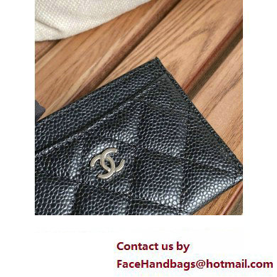 Chanel Classic Card Holder AP0213 in Grained Calfskin Black/Silver