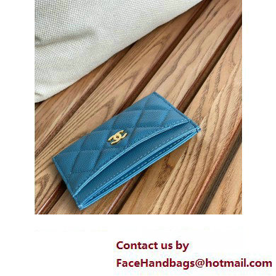 Chanel Classic Card Holder AP0213 in Grained Calfskin Blue