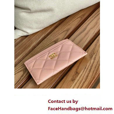 Chanel Classic Card Holder AP0213 in Grained Calfskin Pink