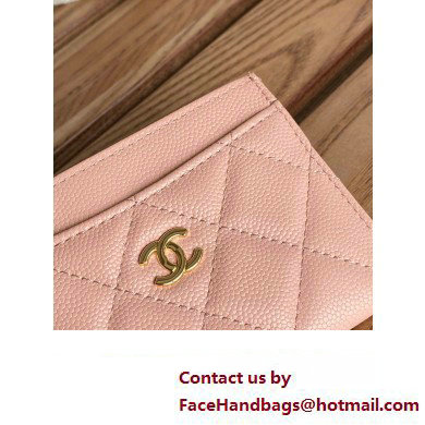 Chanel Classic Card Holder AP0213 in Grained Calfskin Pink