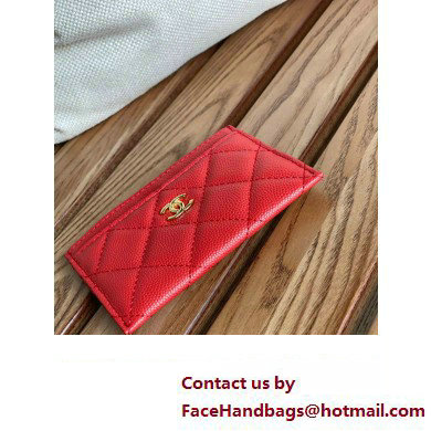 Chanel Classic Card Holder AP0213 in Grained Calfskin Red