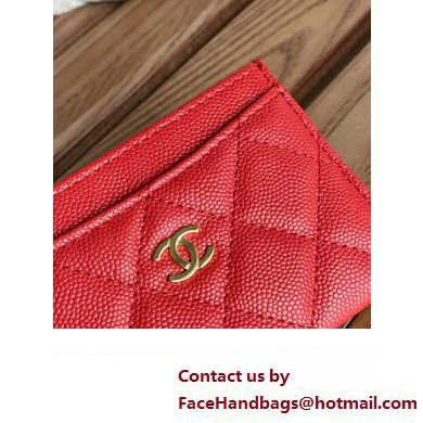 Chanel Classic Card Holder AP0213 in Grained Calfskin Red