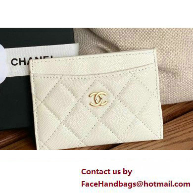 Chanel Classic Card Holder AP0213 in Grained Calfskin White - Click Image to Close