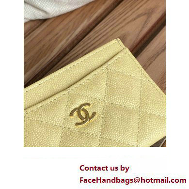 Chanel Classic Card Holder AP0213 in Grained Calfskin Yellow