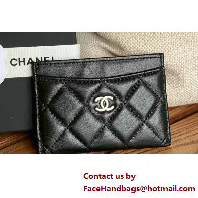 Chanel Classic Card Holder AP0213 in Lambskin Black/Silver - Click Image to Close