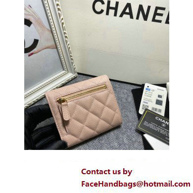 Chanel Classic Small Flap Wallet AP0231 in Grained Calfskin Beige/Gold