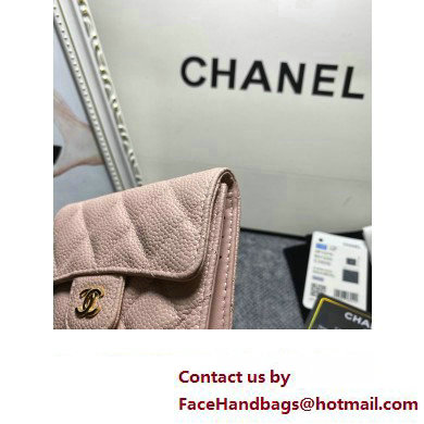 Chanel Classic Small Flap Wallet AP0231 in Grained Calfskin Beige/Gold