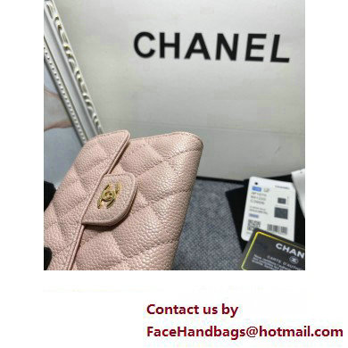 Chanel Classic Small Flap Wallet AP0231 in Grained Calfskin Beige/Gold