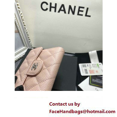 Chanel Classic Small Flap Wallet AP0231 in Grained Calfskin Beige/Silver