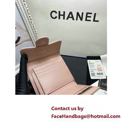 Chanel Classic Small Flap Wallet AP0231 in Grained Calfskin Beige/Silver