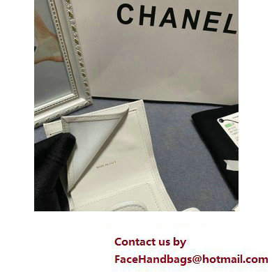 Chanel Classic Small Flap Wallet AP0231 in Grained Calfskin White/Gold