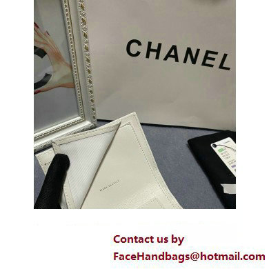 Chanel Classic Small Flap Wallet AP0231 in Grained Calfskin White/Silver