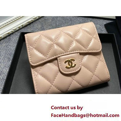 Chanel Classic Small Flap Wallet AP0231 in Lambskin Beige/Gold