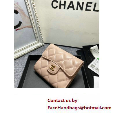 Chanel Classic Small Flap Wallet AP0231 in Lambskin Beige/Gold