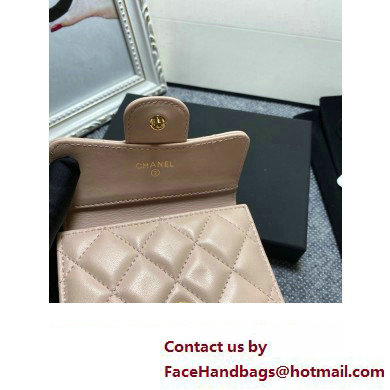 Chanel Classic Small Flap Wallet AP0231 in Lambskin Beige/Gold