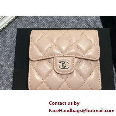 Chanel Classic Small Flap Wallet AP0231 in Lambskin Beige/Silver - Click Image to Close