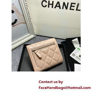 Chanel Classic Small Flap Wallet AP0231 in Lambskin Beige/Silver