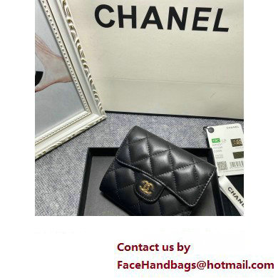 Chanel Classic Small Flap Wallet AP0231 in Lambskin Black/Gold