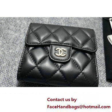 Chanel Classic Small Flap Wallet AP0231 in Lambskin Black/Silver - Click Image to Close