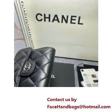 Chanel Classic Small Flap Wallet AP0231 in Lambskin Black/Silver