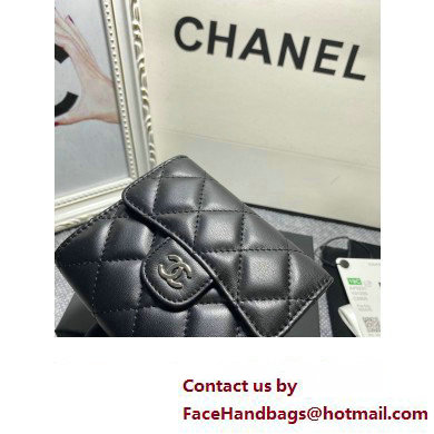 Chanel Classic Small Flap Wallet AP0231 in Lambskin Black/Silver