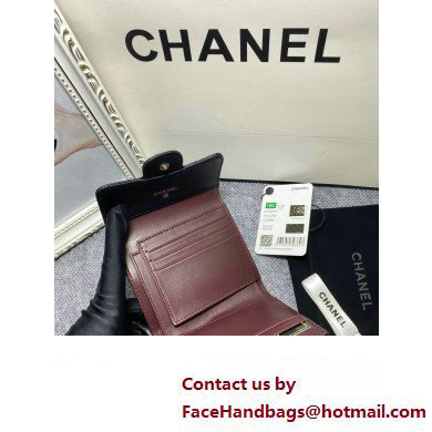 Chanel Classic Small Flap Wallet AP0231 in Lambskin Black/Silver