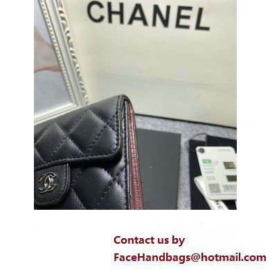 Chanel Classic Small Flap Wallet AP0231 in Lambskin Black/Silver