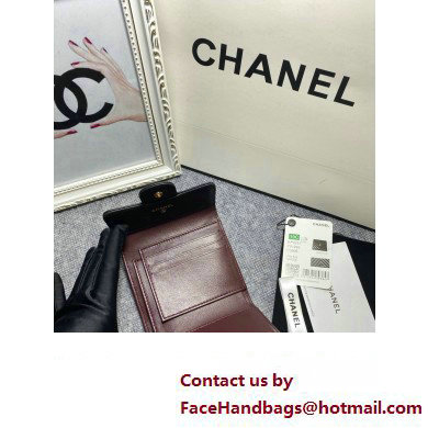 Chanel Classic Small Flap Wallet AP0231 in Lambskin Chevron Black/Gold