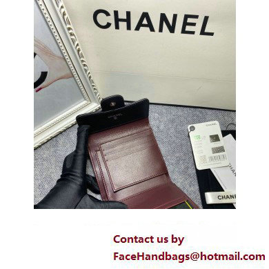 Chanel Classic Small Flap Wallet AP0231 in Lambskin Chevron Black/Silver