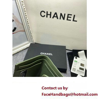 Chanel Classic Small Flap Wallet AP0231 in Lambskin Green/Gold