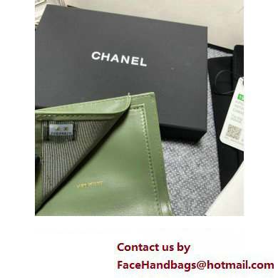 Chanel Classic Small Flap Wallet AP0231 in Lambskin Green/Gold