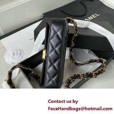 Chanel Crinkled Calfskin Clutch with Chain Bag AP3570 Black 2023