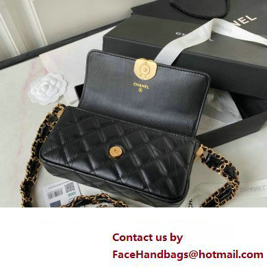 Chanel Crinkled Calfskin Clutch with Chain Bag AP3570 Black 2023