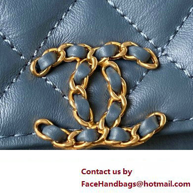 Chanel Crinkled Calfskin Clutch with Chain Bag AP3570 Blue 2023