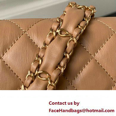 Chanel Crinkled Calfskin Clutch with Chain Bag AP3570 Brown 2023