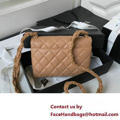 Chanel Crinkled Calfskin Mini Flap Bag AP3572 Brown 2023