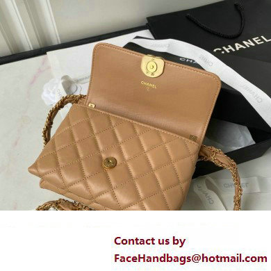 Chanel Crinkled Calfskin Mini Flap Bag AP3572 Brown 2023