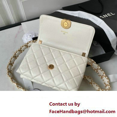 Chanel Crinkled Calfskin Mini Flap Bag AP3572 White 2023