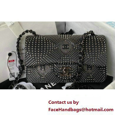 Chanel Crystal Studs Classic Small Handbag A0116 Black 2023