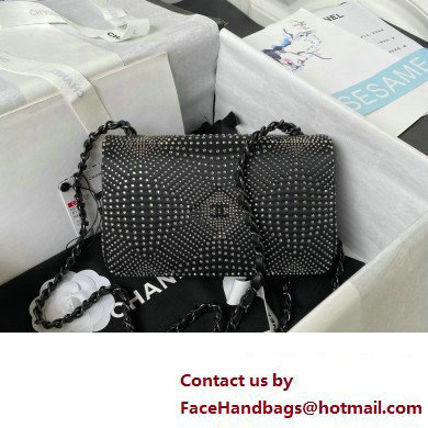 Chanel Crystal Studs Classic Small Handbag A0116 Black 2023