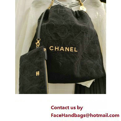 Chanel Denim CHANEL 22 Handbag AS3261 Black 2023