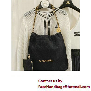 Chanel Denim CHANEL 22 Handbag AS3261 Black 2023