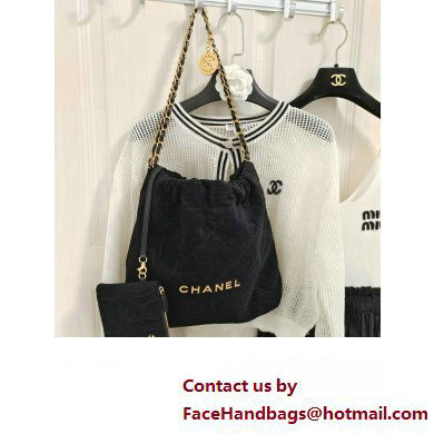 Chanel Denim CHANEL 22 Handbag AS3261 Black 2023