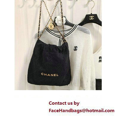 Chanel Denim CHANEL 22 Small Handbag AS3260 Black 2023