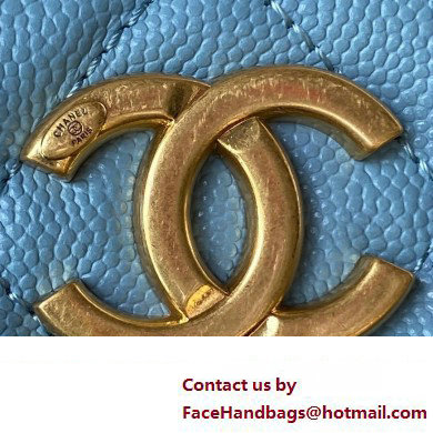 Chanel Grained Calfskin Chain Shoulder Bag AS4612 Blue 2024