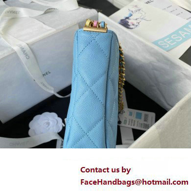 Chanel Grained Calfskin Chain Shoulder Bag AS4612 Blue 2024