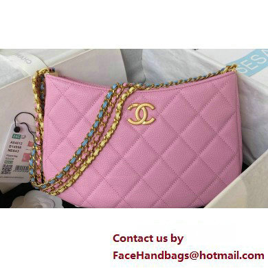 Chanel Grained Calfskin Chain Shoulder Bag AS4612 Pink 2024